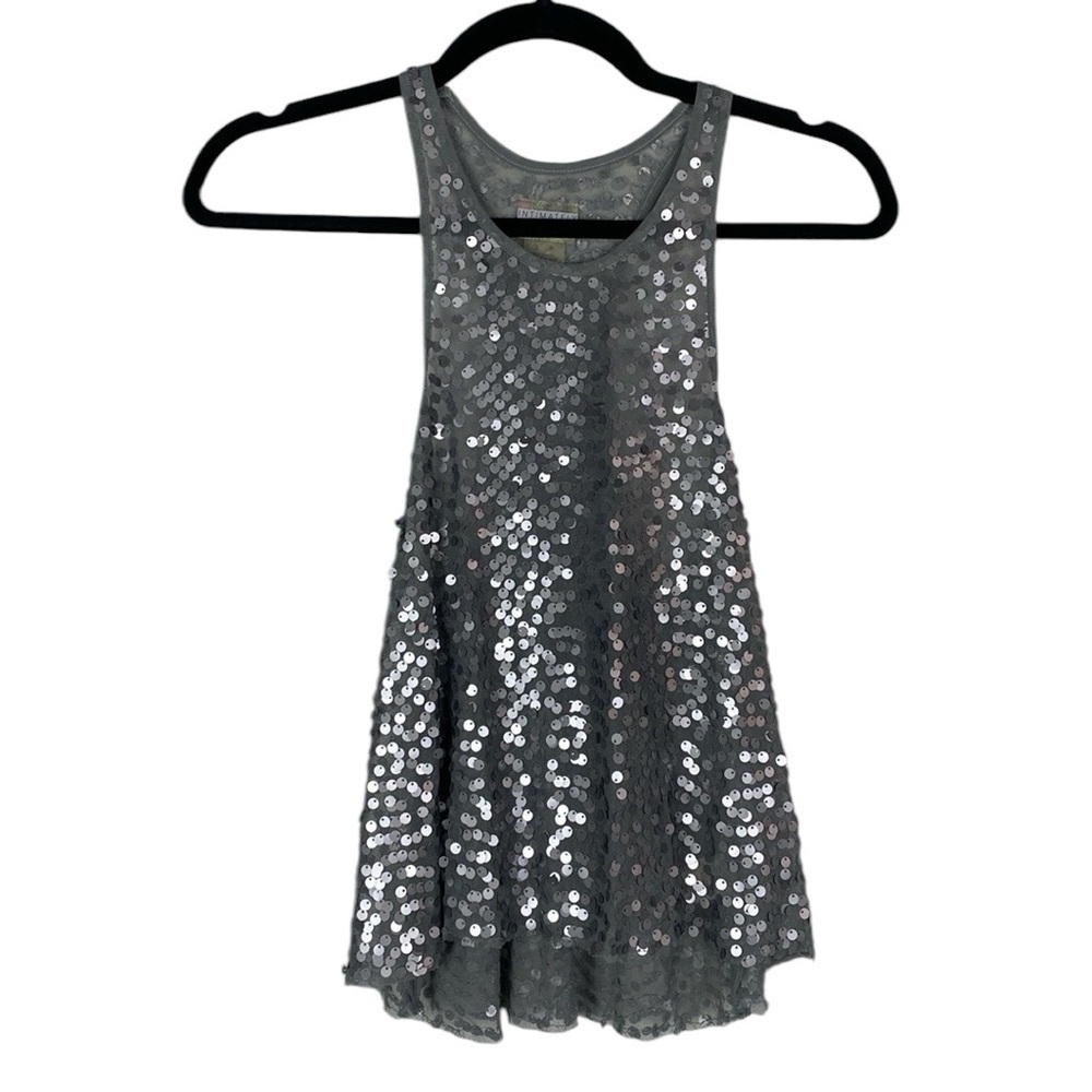 Free People Gray Sequin Tank Top